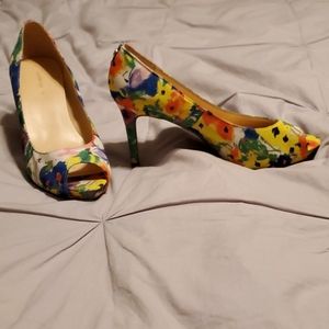 Multi-color Floral Heels